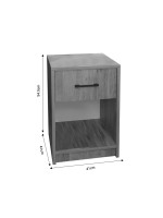 Κομοδίνο Ponil pakoworld oak μελαμίνης 41x41x54.5εκ