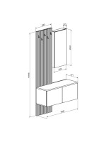 Έπιπλο εισόδου Arika pakoworld λευκό-sonoma 100x37x199.5εκ