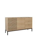 Μπουφές Leodrif pakoworld μελαμίνης oak-μαύρο 140x40x80εκ