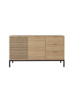 Μπουφές Leodrif pakoworld μελαμίνης oak-μαύρο 140x40x80εκ