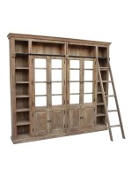 Βιβλιοθήκη Librardy Inart lime wash μασίφ mango ξύλο 247x35x220εκ