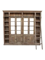 Βιβλιοθήκη Librardy Inart lime wash μασίφ mango ξύλο 247x35x220εκ