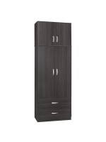 Ντουλάπα δίφυλλη και πατάρι Zelia pakoworld wenge 79x42x240εκ.