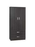 Ντουλάπα δίφυλλη και πατάρι Zelia pakoworld wenge 79x42x240εκ.