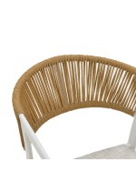 Πολυθρόνα Glisten pakoworld στοιβαζόμενη rattan μπεζ-λευκό 56x62x77εκ