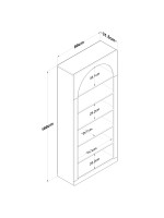 Βιβλιοθήκη Zoel pakoworld λευκό μελαμίνης 80x31.5x180εκ