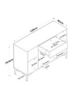 Μπουφές Ubron pakoworld λευκό-καρυδί μελαμίνης 120x40x78.6εκ