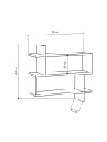 Ραφιέρα Paralel pakoworld χρώμα λευκό 70x22x65,5εκ