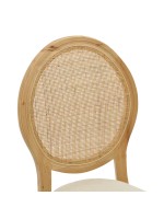 Καρέκλα Canco pakoworld φυσικό rubberwood-φυσικό rattan 50x55x98εκ