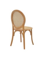 Καρέκλα Camil pakoworld φυσικό ξύλο οξιάς-φυσικό rattan 45x50x94εκ