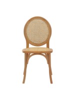 Καρέκλα Camil pakoworld φυσικό ξύλο οξιάς-φυσικό rattan 45x50x94εκ