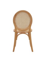 Καρέκλα Camil pakoworld φυσικό ξύλο οξιάς-φυσικό rattan 45x50x94εκ