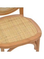 Καρέκλα Camil pakoworld φυσικό ξύλο οξιάς-φυσικό rattan 45x50x94εκ