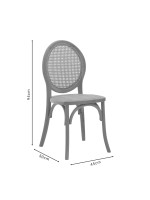 Καρέκλα Camil pakoworld φυσικό ξύλο οξιάς-φυσικό rattan 45x50x94εκ