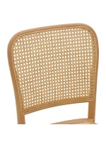 Καρέκλα Kalliope pakoworld φυσικό ξύλο οξιάς-φυσικό rattan 45x50x89εκ