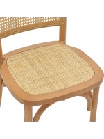 Καρέκλα Kalliope pakoworld φυσικό ξύλο οξιάς-φυσικό rattan 45x50x89εκ