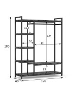 Έπιπλο εισόδου Moel pakoworld καρυδί-μαύρο 120x40x180εκ