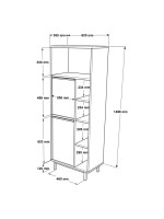 Στήλη κουζίνας Migniato pakoworld φυσικό-μαύρο 60x35.5x161.5εκ