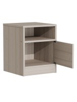 Κομοδίνο Foly pakoworld με ένα ντουλάπι γκρι oak 40x40x50εκ