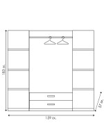 Ντουλάπα ρούχων τετράφυλλη OLYMPUS pakoworld χρώμα wenge 159x57x183εκ