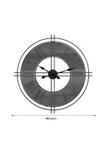 Ρολόι τοίχου Dorino pakoworld καφέ χρώμα mdf- μαύρο μέταλλο Φ65.5x4εκ
