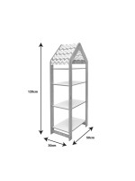 Ραφιέρα Montessori Zoilen II pakoworld φυσικό-λευκό-ροζ mdf 50x30x120εκ