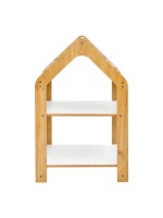 Ραφιέρα Montessori Zoilen pakoworld φυσικό-λευκό-ροζ mdf 50x30x80εκ