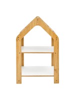 Ραφιέρα Montessori Zoilen pakoworld φυσικό-λευκό-μπλε mdf 50x30x80εκ