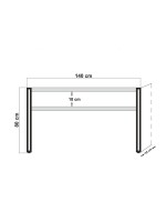 Κονσόλα PWF-0241 pakoworld χρώμα πεύκου-μαύρο 140x35x80εκ