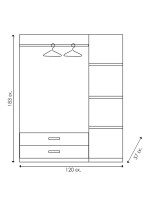 Ντουλάπα ρούχων τρίφυλλη OLYMPUS pakoworld χρώμα wenge 120x57x183εκ