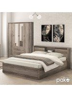 Κρεβάτι διπλό Tara pakoworld rustic oak 160x200εκ