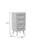 Συρταριέρα Othello pakoworld ξύλο σε φυσική απόχρωση 40x35x82.5εκ