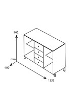 Μπουφές με συρτάρια Bruno pakoworld χρώμα viscount - toro 133,5x40x96,5εκ