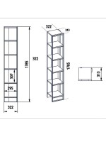 Βιβλιοθήκη Marble pakoworld χρώμα λευκό μαρμάρου-χρυσό 32x31,5x178,5εκ