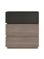 VANITY Συρταριέρα, με 3 Συρτ. Αποχρώσεων Sonoma Oak & Grey, με Αποσπώμενα χρωματικά Μέρη