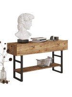 Κονσόλα Vien pakoworld oak-μαύρο 139x43x75,5εκ