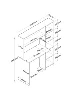 Γραφείο εργασίας-ραφιέρα Janson pakoworld λευκό 113x40x142εκ