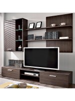 Σύνθετο σαλονιού Salome pakoworld LED wenge 200x41x190εκ