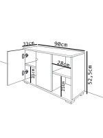 Έπιπλο εισόδου Deril pakoworld λευκό-sonoma 90x33x52.5εκ