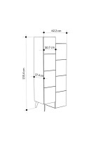 Ντουλάπι-στήλη Romane pakoworld λευκό 62.2x37.4x155.4εκ