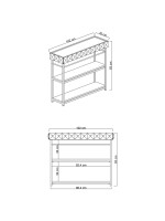 Κονσόλα PWF-0629 pakoworld λευκό-μαύρο 102x32x83εκ