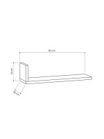 Ραφιέρα τοίχου L-Model pakoworld χρώμα μόκα 50x20x14εκ