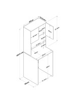 Σετ μπάνιου Rasmus pakoworld ανθρακί-φυσικό 65x60x183.6εκ.