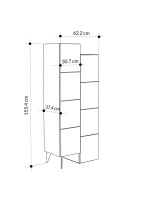 Ντουλάπι-στήλη Romane pakoworld φυσικό 62.2x37.4x155.4εκ